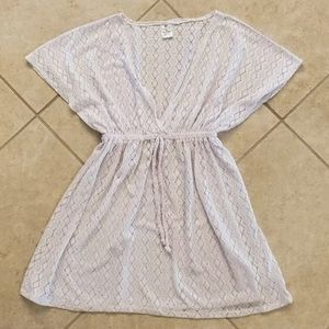 Women's Necessity Crochet Overlay Swimsuit Cover Up Size XL White